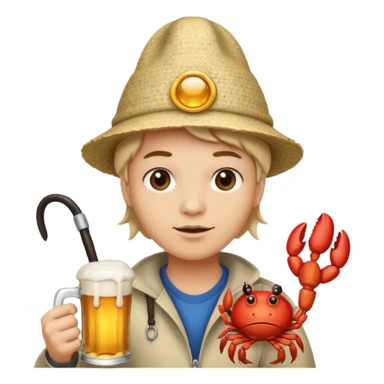  A crabby beer spelling whip sticker