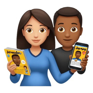 Duas Testemunha de jeová pregando com um display de revistas com JW na frente sticker