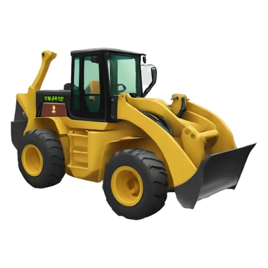 Create a Wheelloader with  green maple leaf sticker