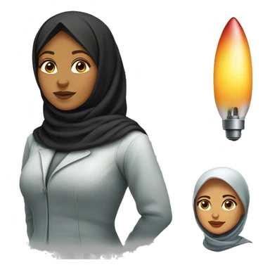 hijabi woman rocket scientist sticker