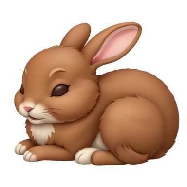Meme-Worthy Cute Sleeping Brown Rabbit Portrait Emoji, Head resting peacefully with a contented smile, showcasing a delightfully sturdy build and a luxuriously soft brown fur, eyes shut in a serene nap, Simplified yet hilariously adorable features, highly detailed, glowing with a soft, drowsy light, high shine, relaxed and utterly lovable, stylized with an air of playful laziness, bright and heartwarming, soft glowing outline, capturing the essence of a comically sleepy bunny, so meme-worthy it feels like it could instantly become the next viral sensation of adorable slumber! sticker