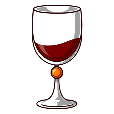 fancy silver goblet adorned with red amber stones containing dark red wine sticker