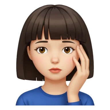 face palm girl with short hair and bangs sticker