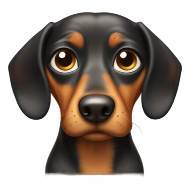 weiner dog with sad weepy eyes sticker