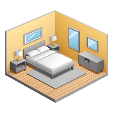isometric room with furniture inside sticker