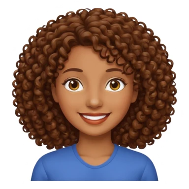 hazme una mujer crespa con el pelo cafe  sticker