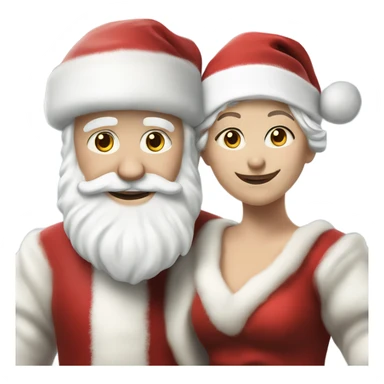 Photo Realistic pale Santa Claus and Mrs claus sticker