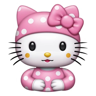 Hello kitty en puntitos para pegar y copiar sticker