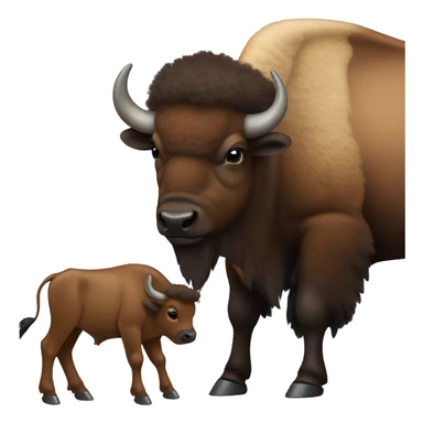 Bison calf and mother bison  sticker