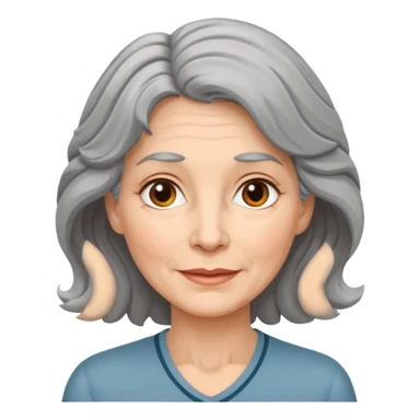 Femme 53 ans cheveux gris ondulés  sticker