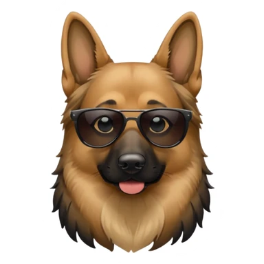German Shepherd long breed with sunglasses sticker