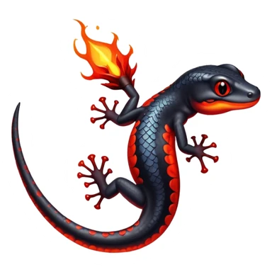 salamander black with fiery red flashes on the scales sticker