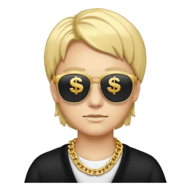 Knight helmet gold chain dark glasses money sticker