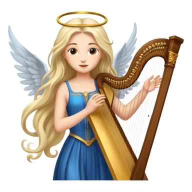 Muse of inspiration with wings and a harp in her hand sticker