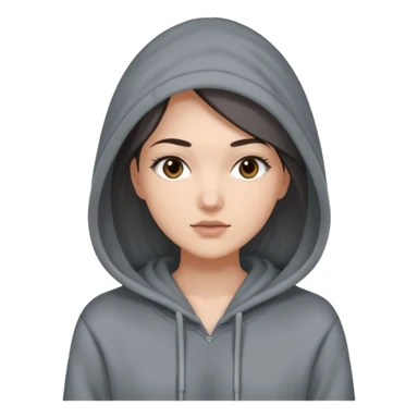 Sasha Gray in gray oversized hoodie full height sticker