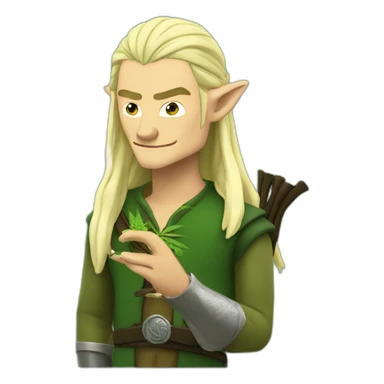 Legolas smoking cannabis sticker