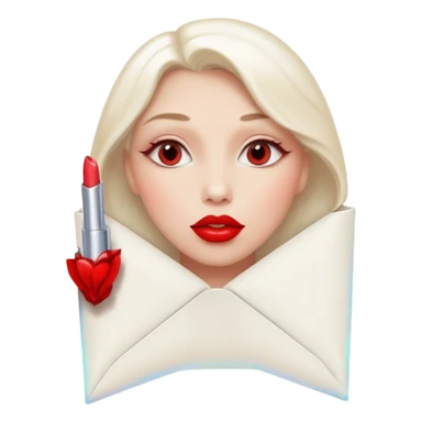 a beautiful loving kiss on it lipstick white opal envelope sticker