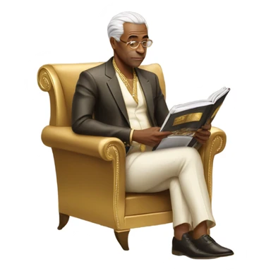 Billionaire reading gold magazine sticker