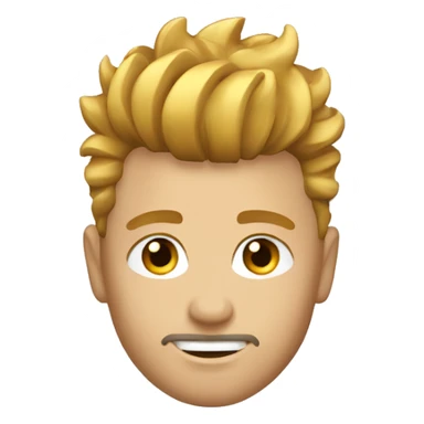 European, golden Mohawk hairstyle, stubble, man, young adult. sticker