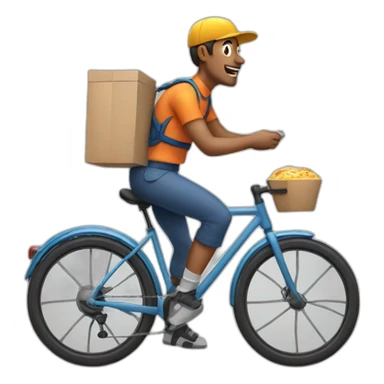 bicycle meal delivery man sticker