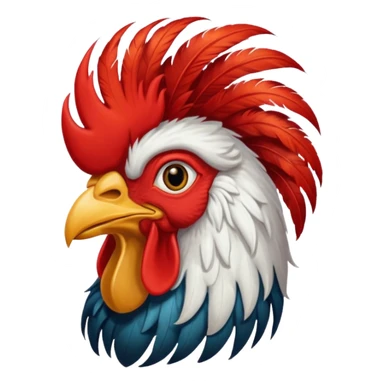 rooster with wigs sticker