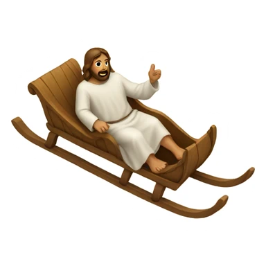 Jesus on a sled sticker