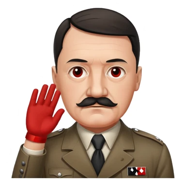 adolf hitler with a square mustache and a red band on his arm sticker