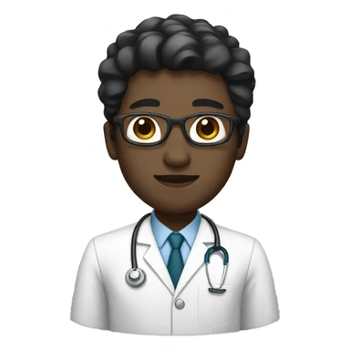 neurologist, with black hair and dark skin but not too dark  sticker