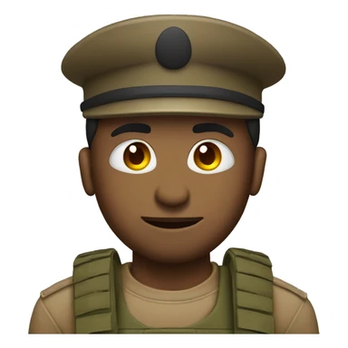 Indian American soldier with question mark face sticker