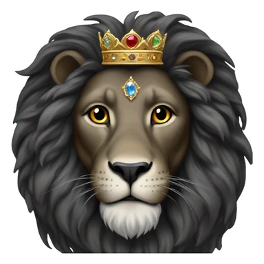 Black lion with crown sticker