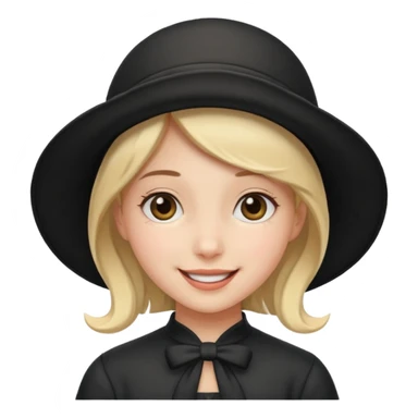 happy girl with a black bonnet sticker