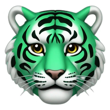 emerald tiger Japanese mask sticker