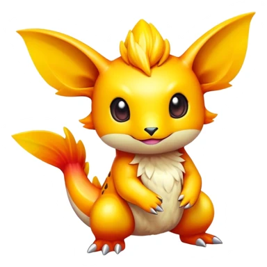 Randomly-colored exotic colorful chibi Fakémon-creature sticker