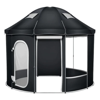 Tall Oval Pop up tent black sticker