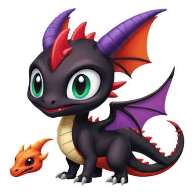 Colorful Meloetta-Cynder-Spyro-Toothless-Fakémon-creature-hybrid sticker