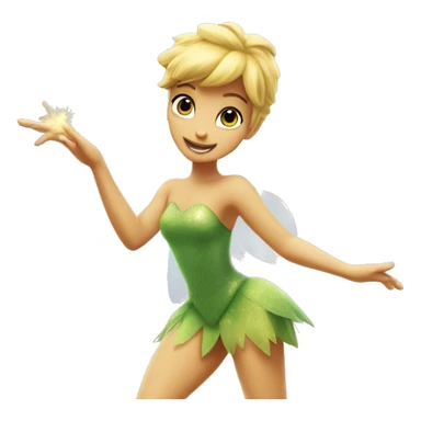 Tinkerbell flying with fairy dust sticker