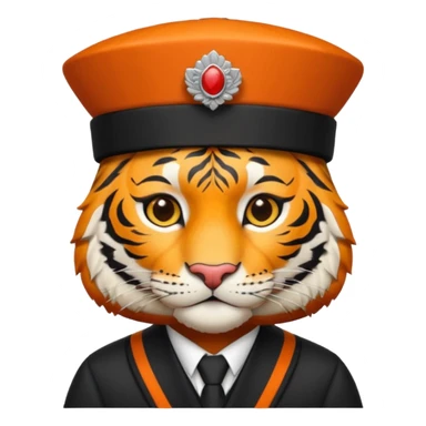 black suited tiger with fes hat sticker