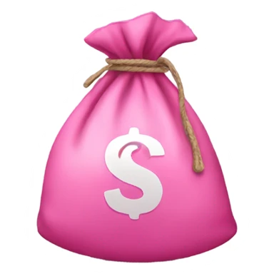Pink money bag sticker