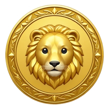 Heavenly Golden Coin Magic Fantasy Low Poly sticker