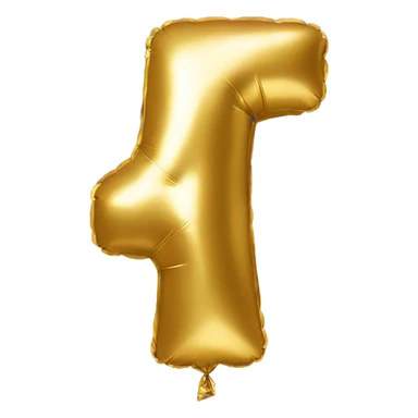 Gold balloon number four sticker