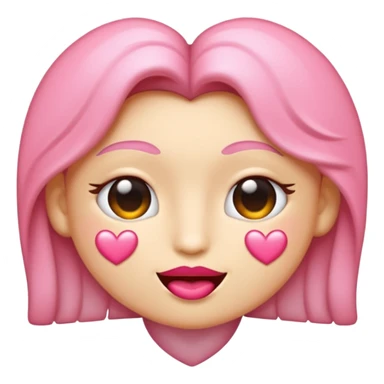 emoji de beijo rosa claro um pouco realista  sticker