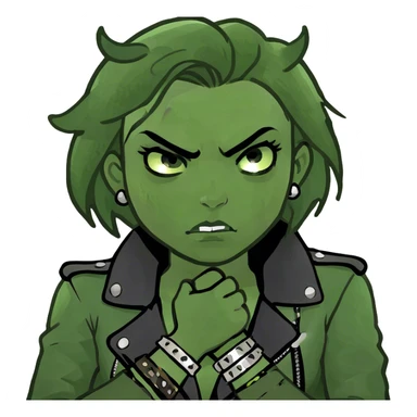 Girls arms crossed holding neck angry  sticker