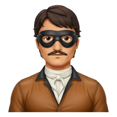 pedro pascal with leather eye mask and leather halter neck blouse sticker