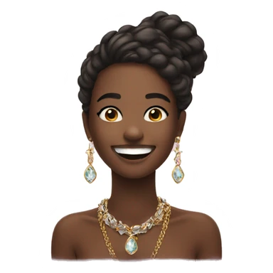 Girls smiling with jewelry sticker