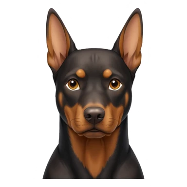 Dobermann Natural ears sticker