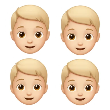 child's head with different expressions, cheerful and cute sticker