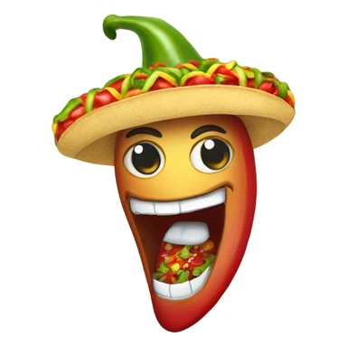 Chili pepper eat the taco ￼ sticker