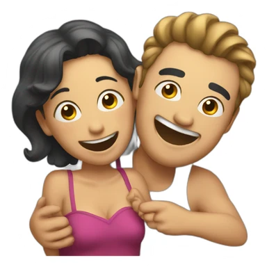 Man tickling woman sticker