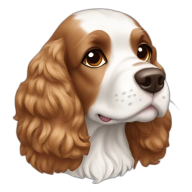 Cocker spaniel white and brown sticker