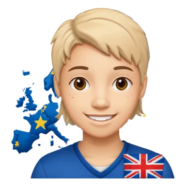 Europe styled student. Europe map with flags inside of the map is on the background  sticker